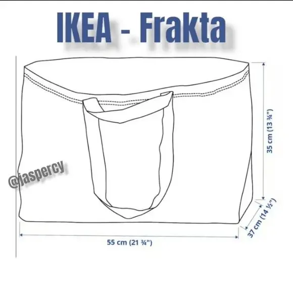IKEA FRAKTA - Five (5) Large Blue Reusable Shopping Bag Laundry Tote Bag New - Picture 9 of 10